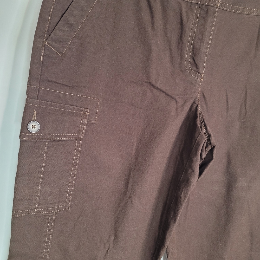 Ann Taylor LOFT Marisa Brown Cargo Cropped Pants Capris 100%cotton - Picture 5 of 13